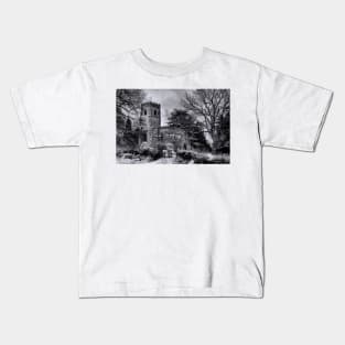 St Botolph's Church, Rugby Black and White Kids T-Shirt